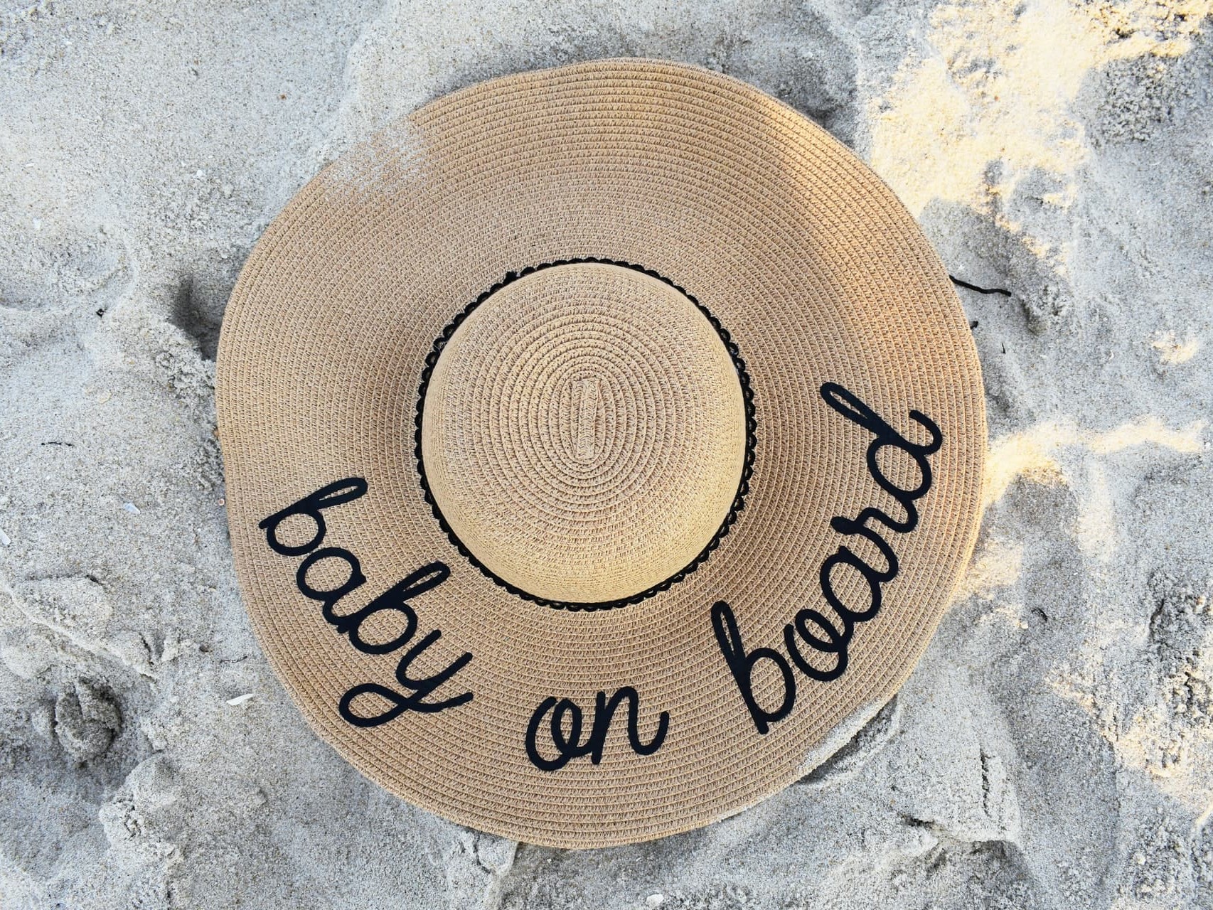 Summer hat baby on board